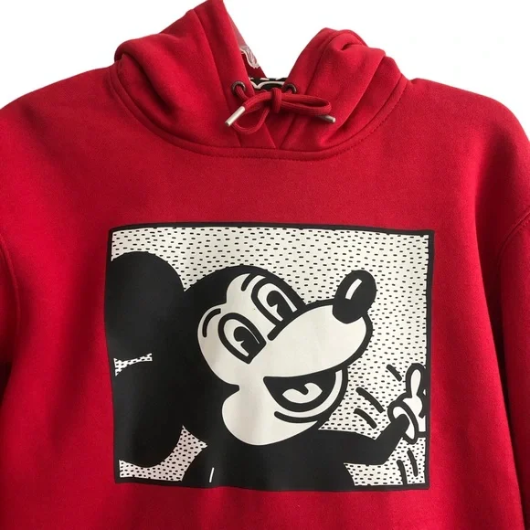 NEW Coach Mickey Mouse Keith Haring Red Hoodie XS